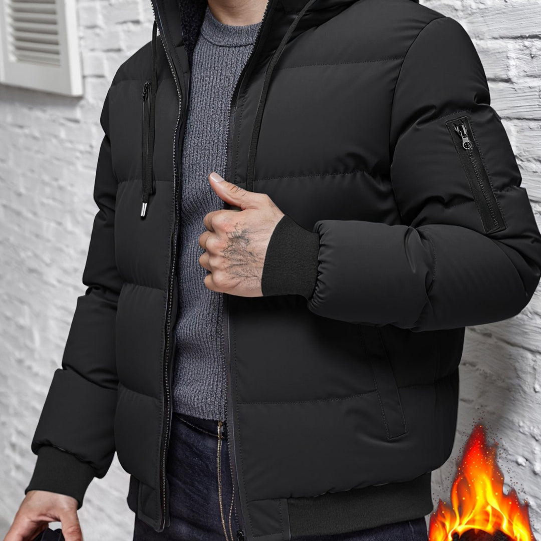Quilted Hooded Winter Jacket for Men