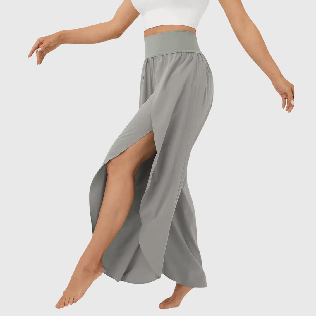Flowing Wide-Leg Split Pants for Women