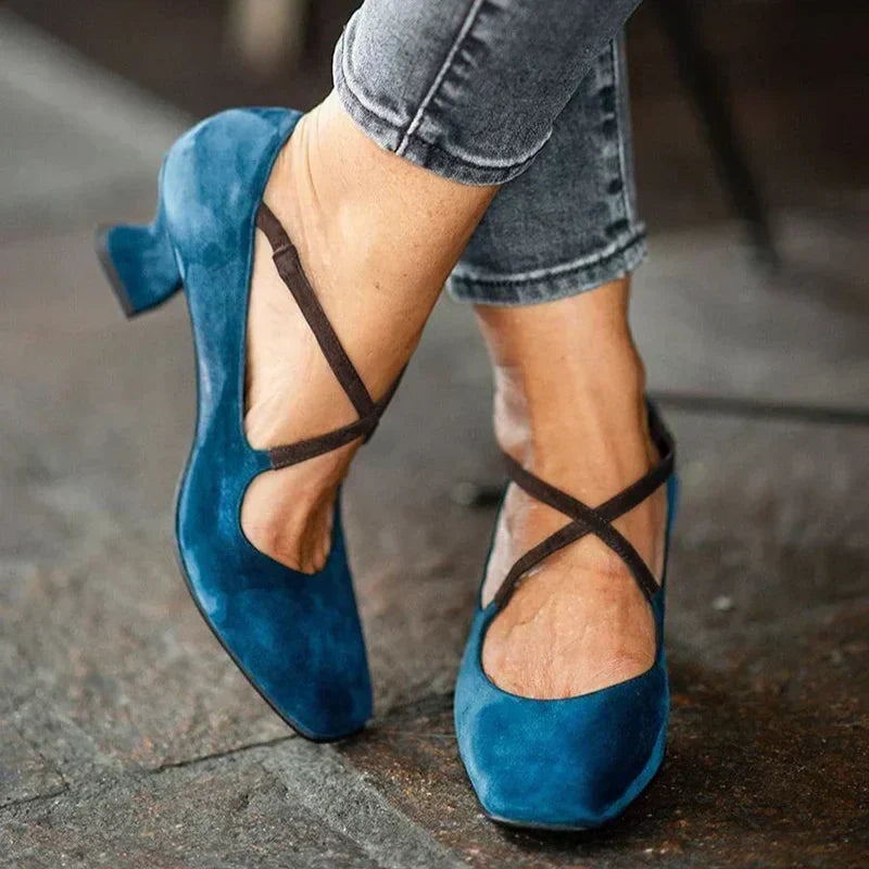Premium Strap Mid-Heels for Women, Elegant Style