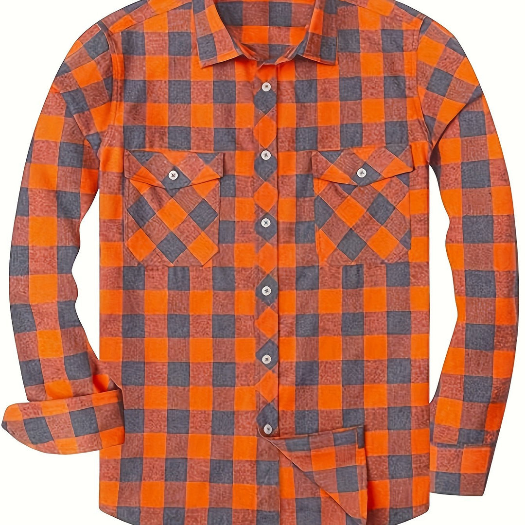 Checked Flannel Shirt for Men, Classic Style