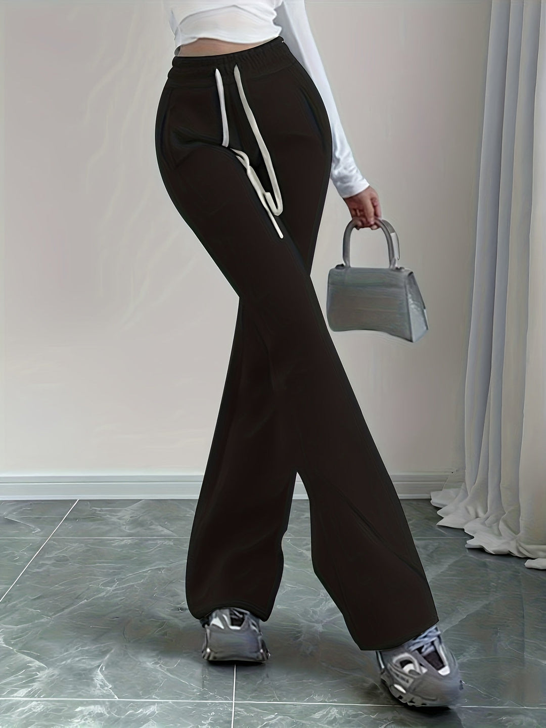 High-Waist Flared Lounge Pants for Women