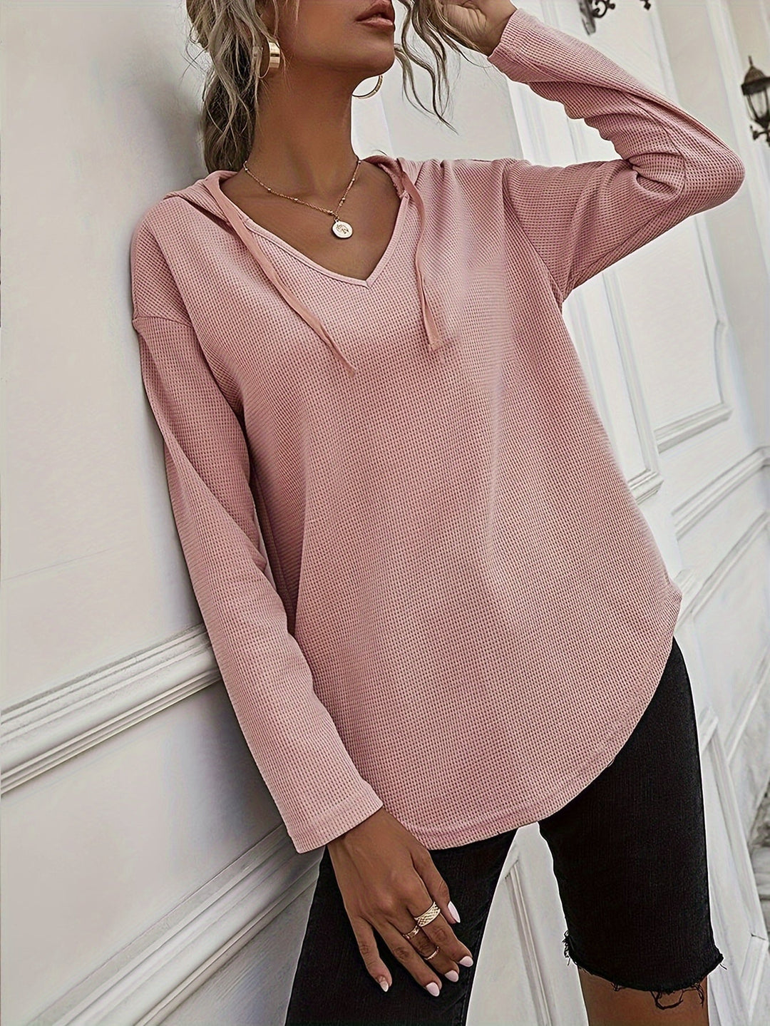 Women's Relaxed V-Neck Hoodie