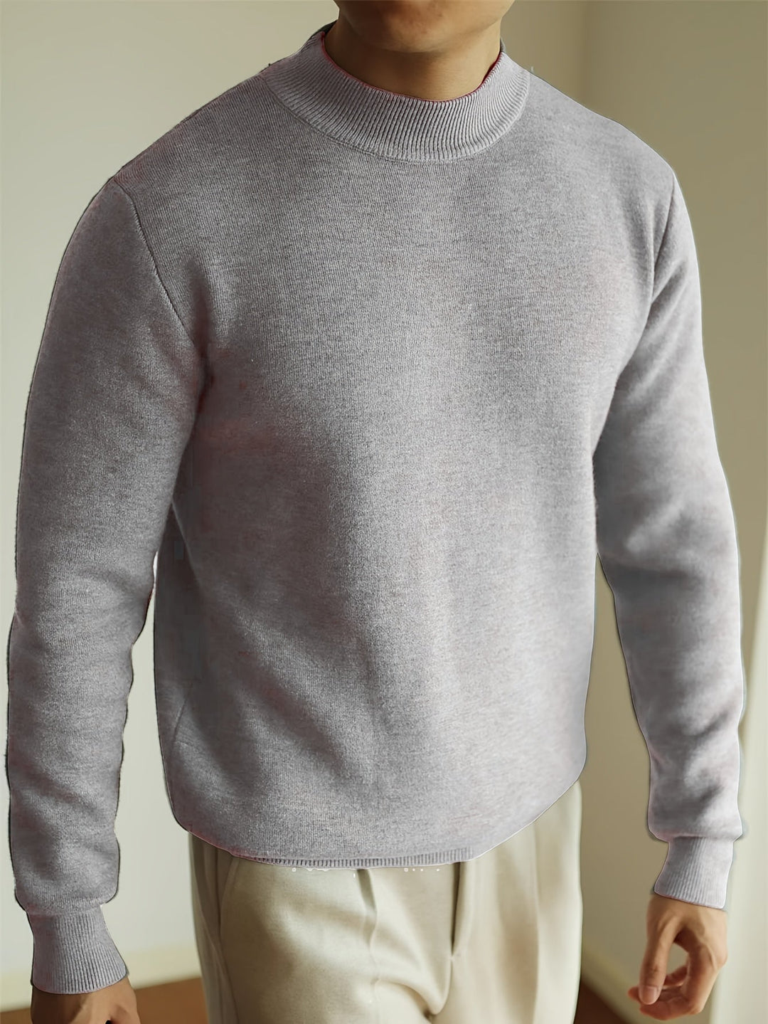 High-Neck Sweater for Men, Refined Style