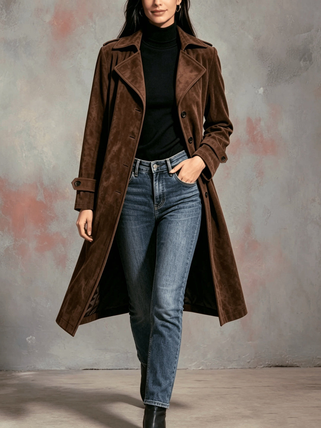 Longline Coat for Women, Refined Style