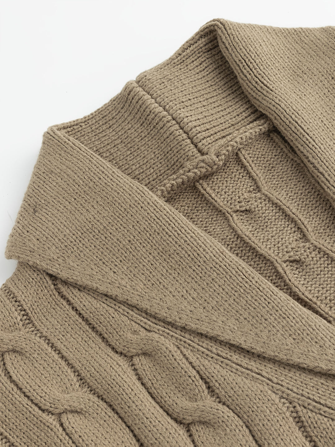 Men's Shawl Collar Cable Knit Cardigan