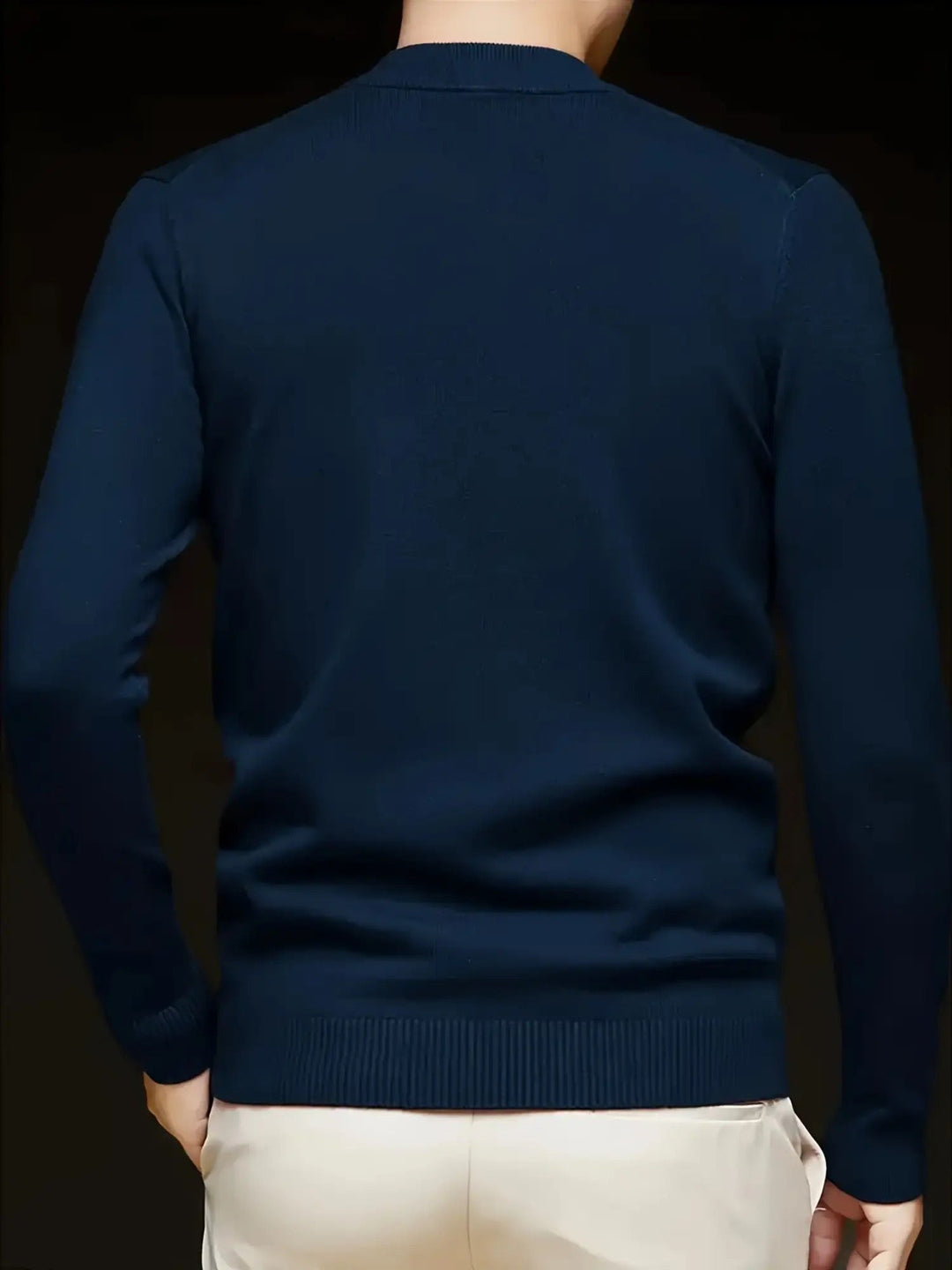 Mock Neck Knit Sweater for Men, Plus Size