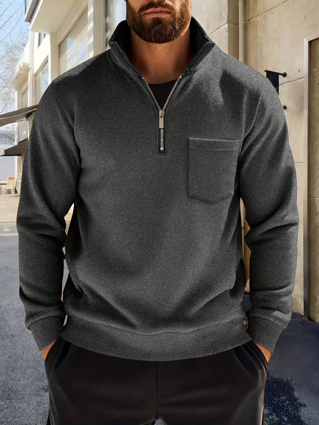 Refined Half-Zip Pullover for Men