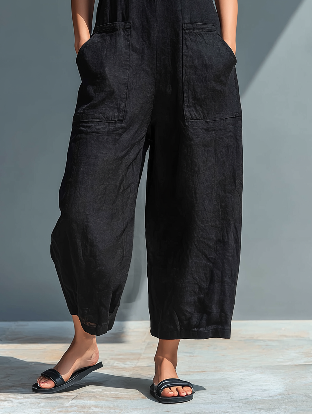 Elegant Sleeveless Plain Jumpsuit for Women