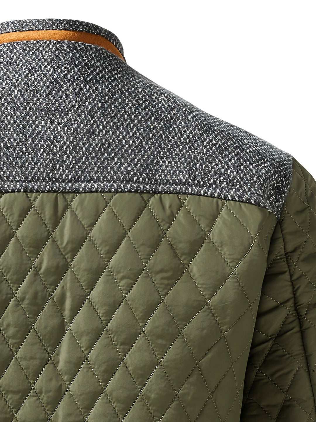Quilted Stand-Collar Jacket for Men, Plus Size