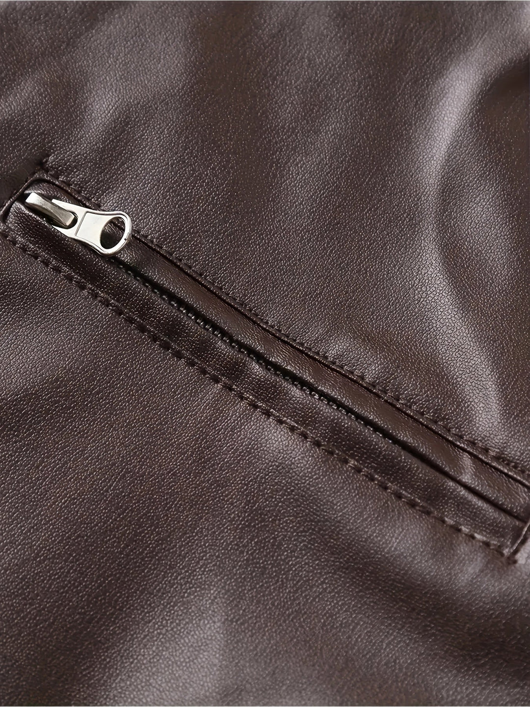 Stand-Collar Moto Jacket for Men, Plus Size