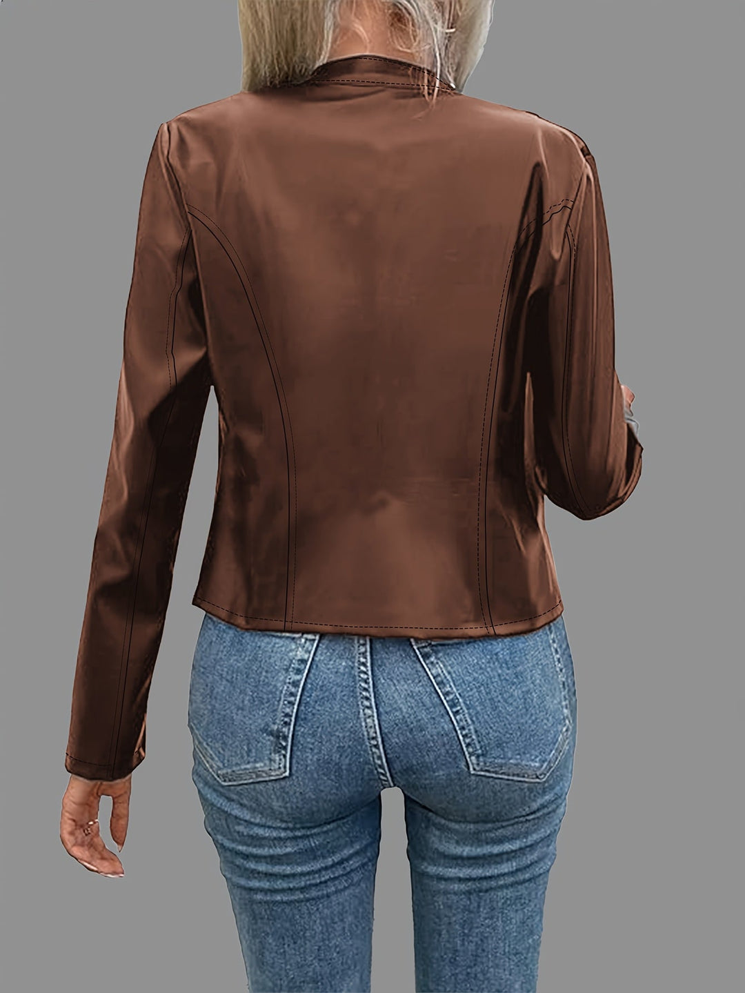 Loess Ochre Sleek Zip-Up Jacket for Women