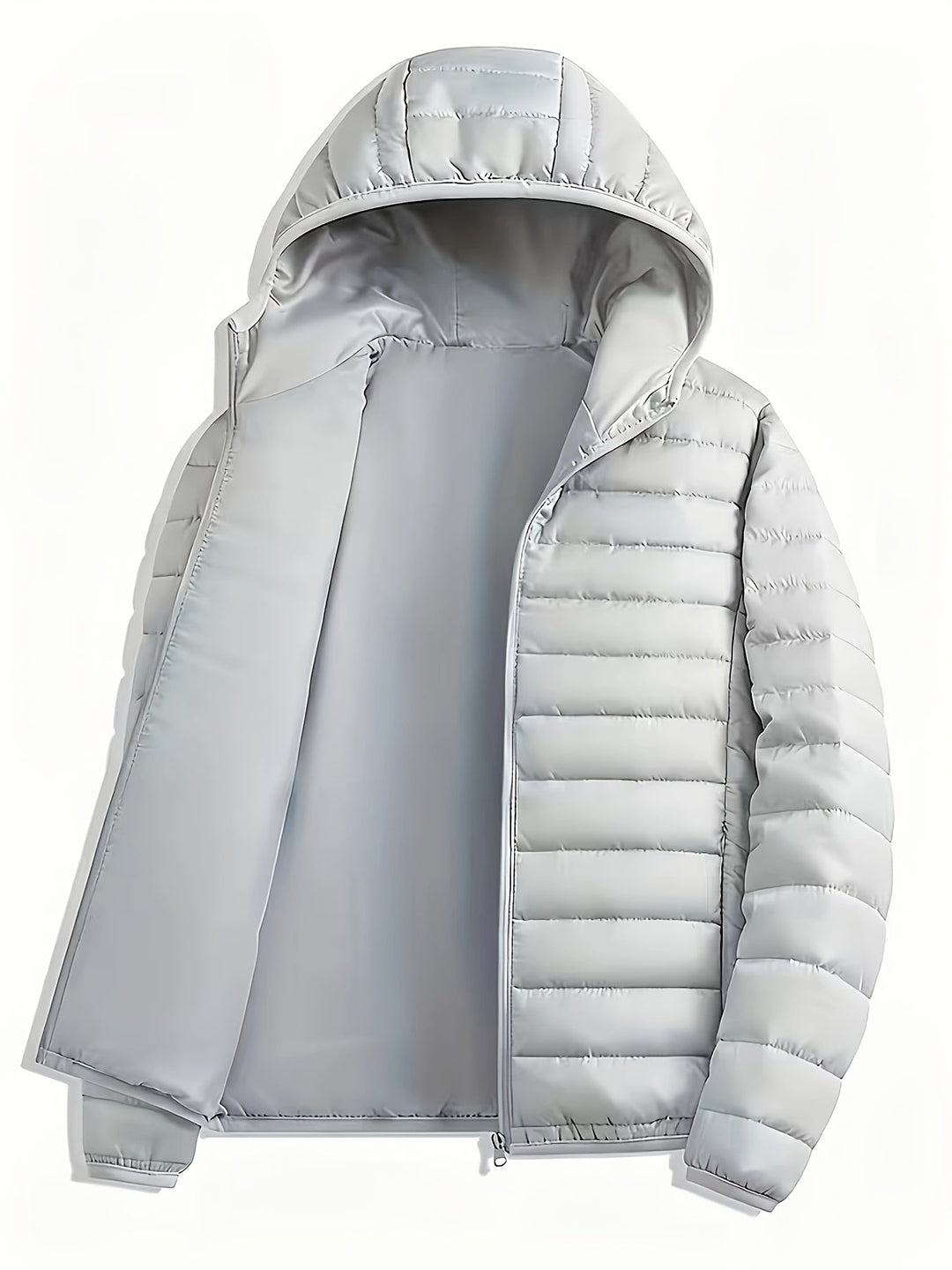 Hooded Puffer Jacket for Men, Lightweight Style