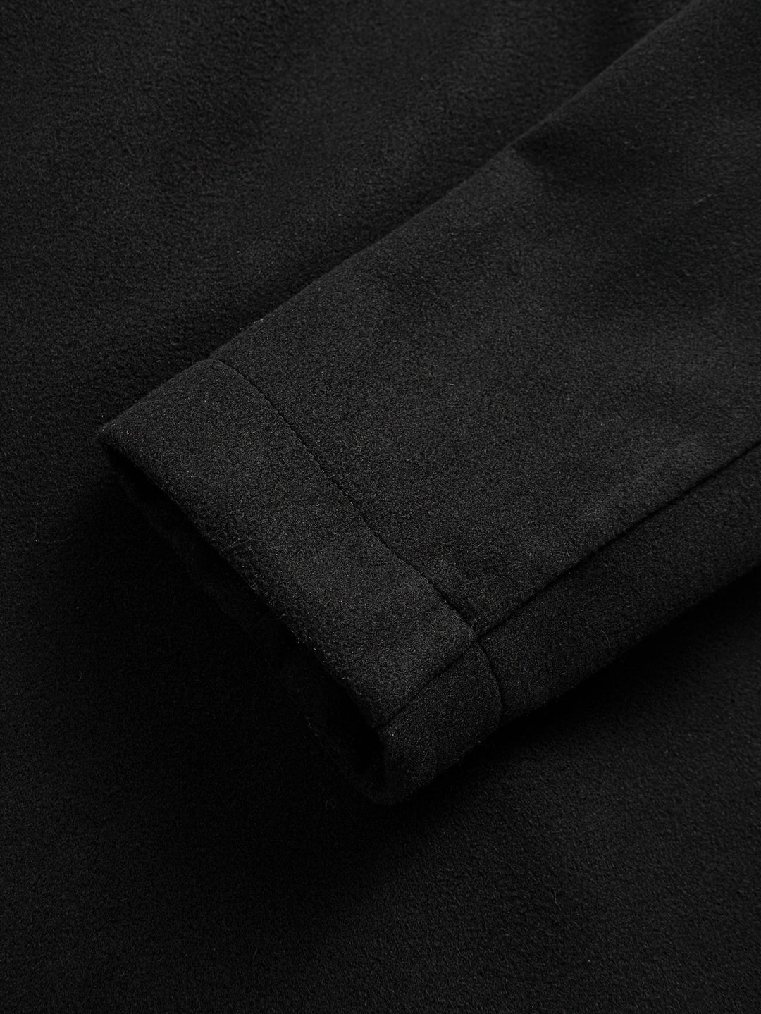 Black Double-Breasted Tailored Overcoat for Men