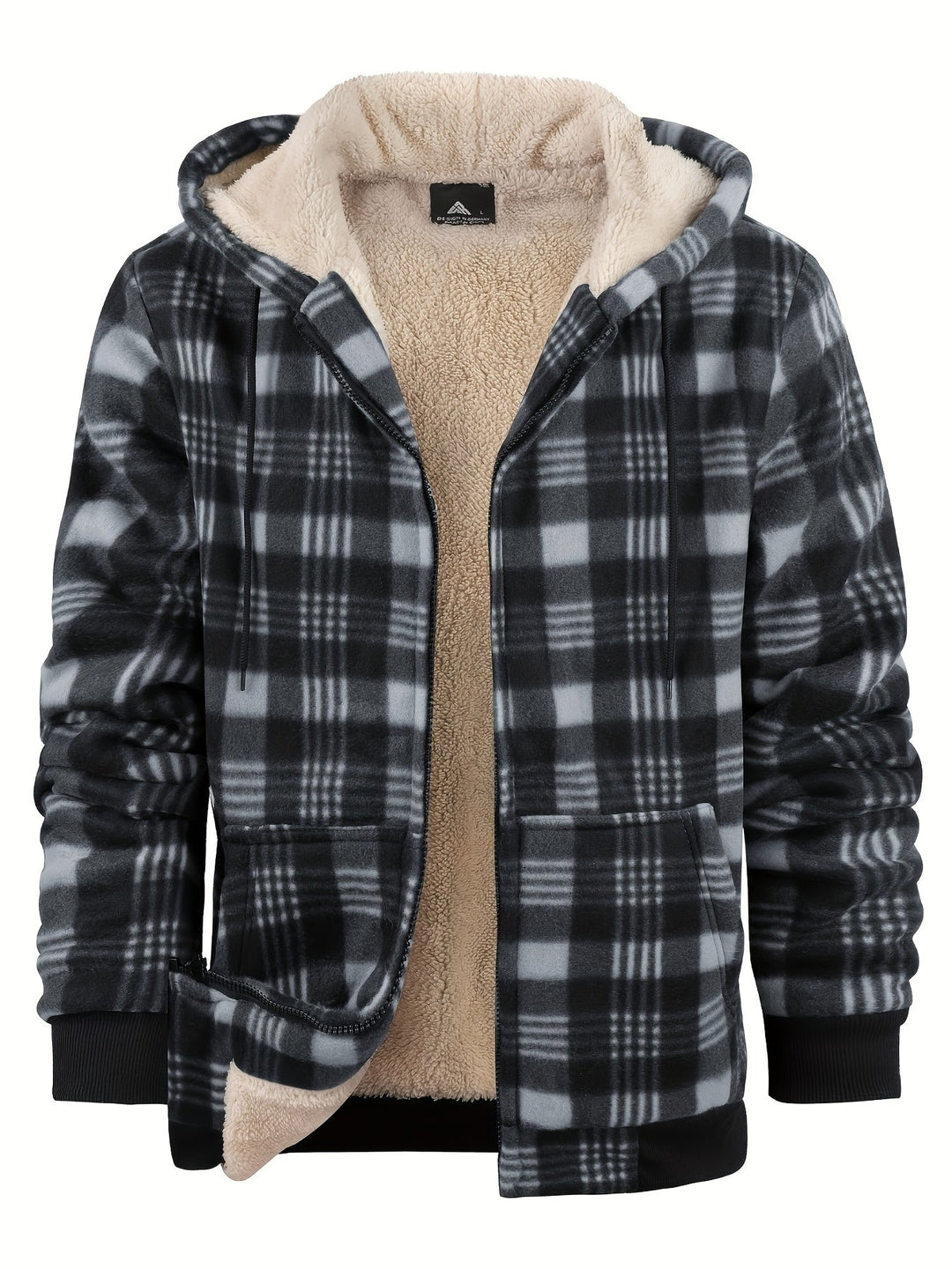 Hooded Zip-Up Jacket, Men's Cozy Fit