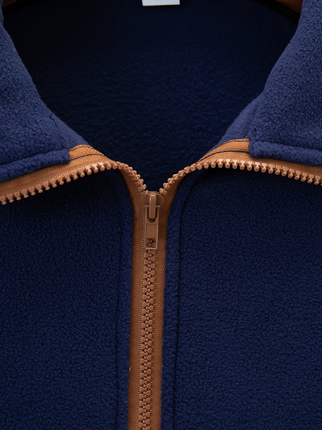 Navy Stand-Collar Half-Zip Pullover for Men