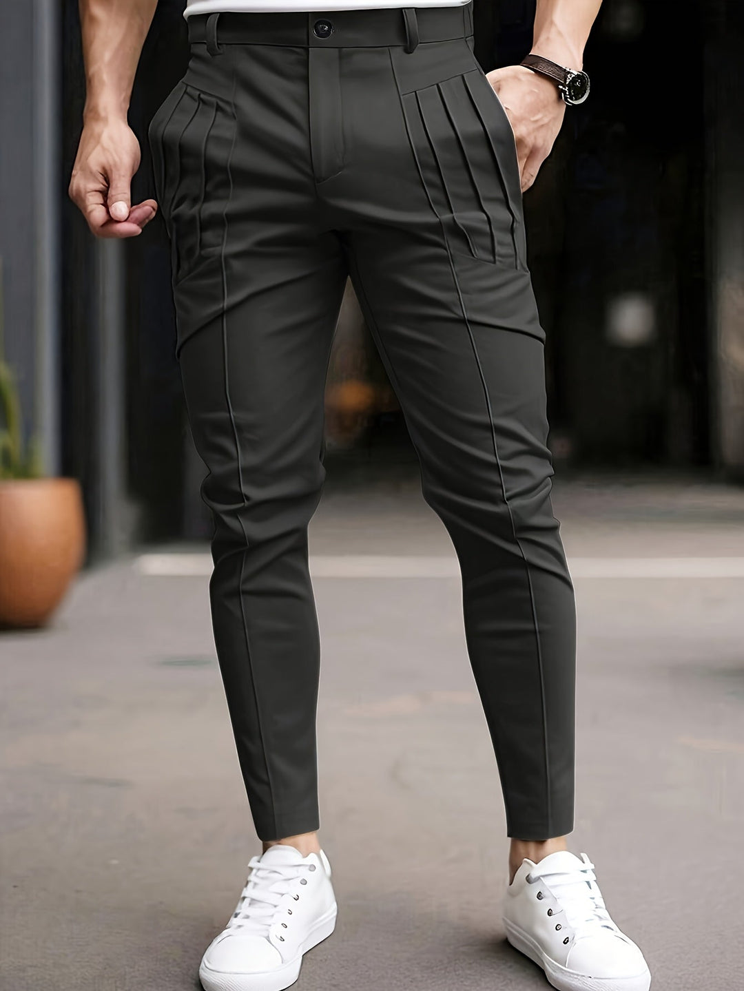 Slim-Fit Pants for Men, Tailored Style