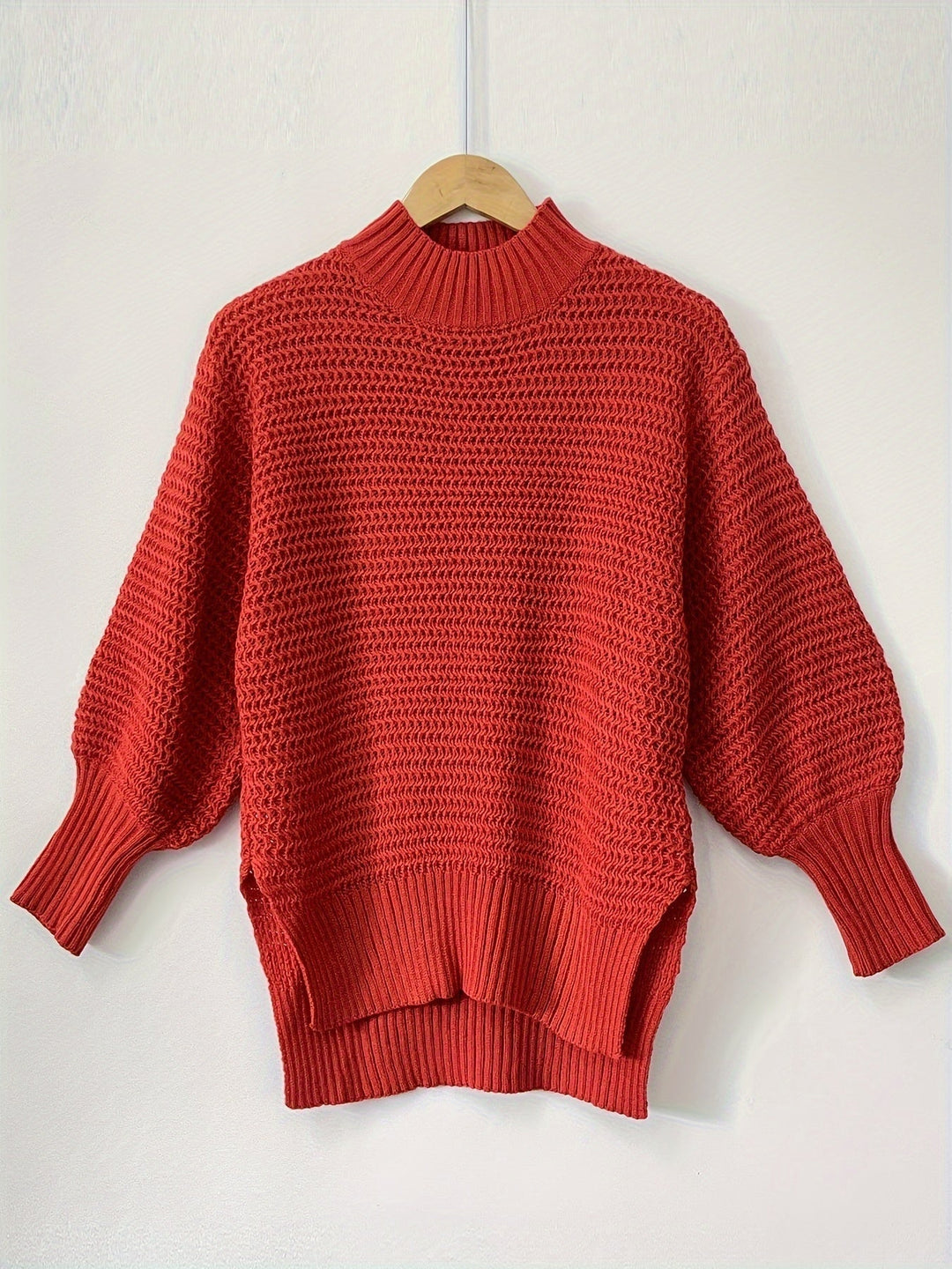 High-Low Sweater for Women, Textured Style