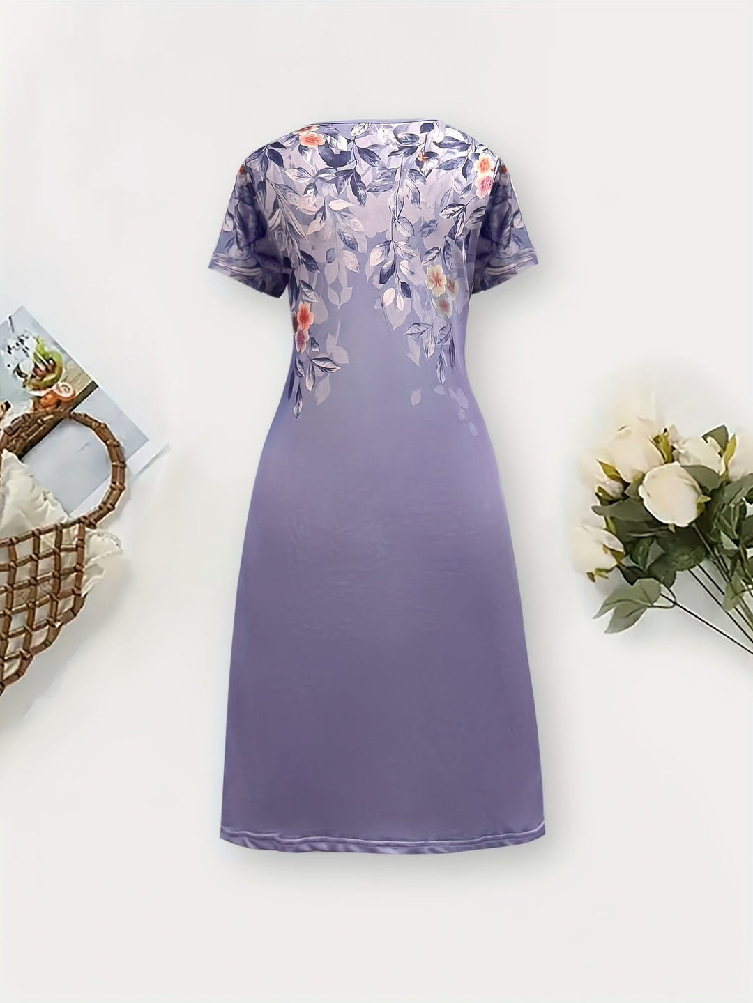 Floral A-Line Dress for Women, Graceful Style