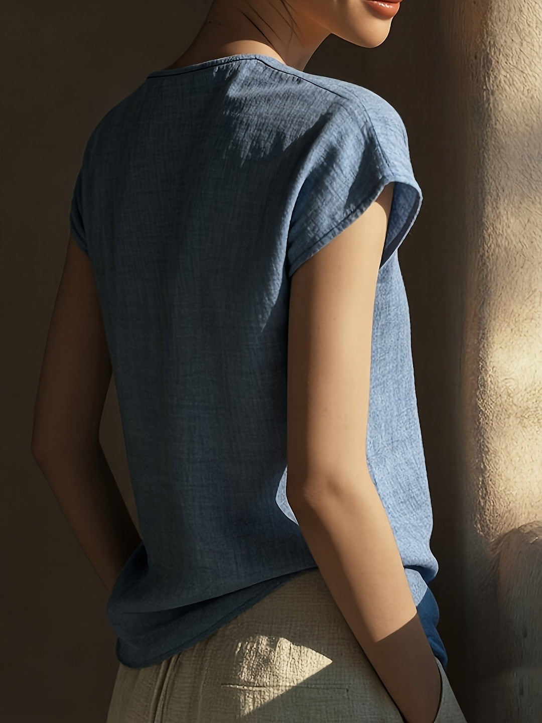 Lace-Trim V-Neck Top for Women