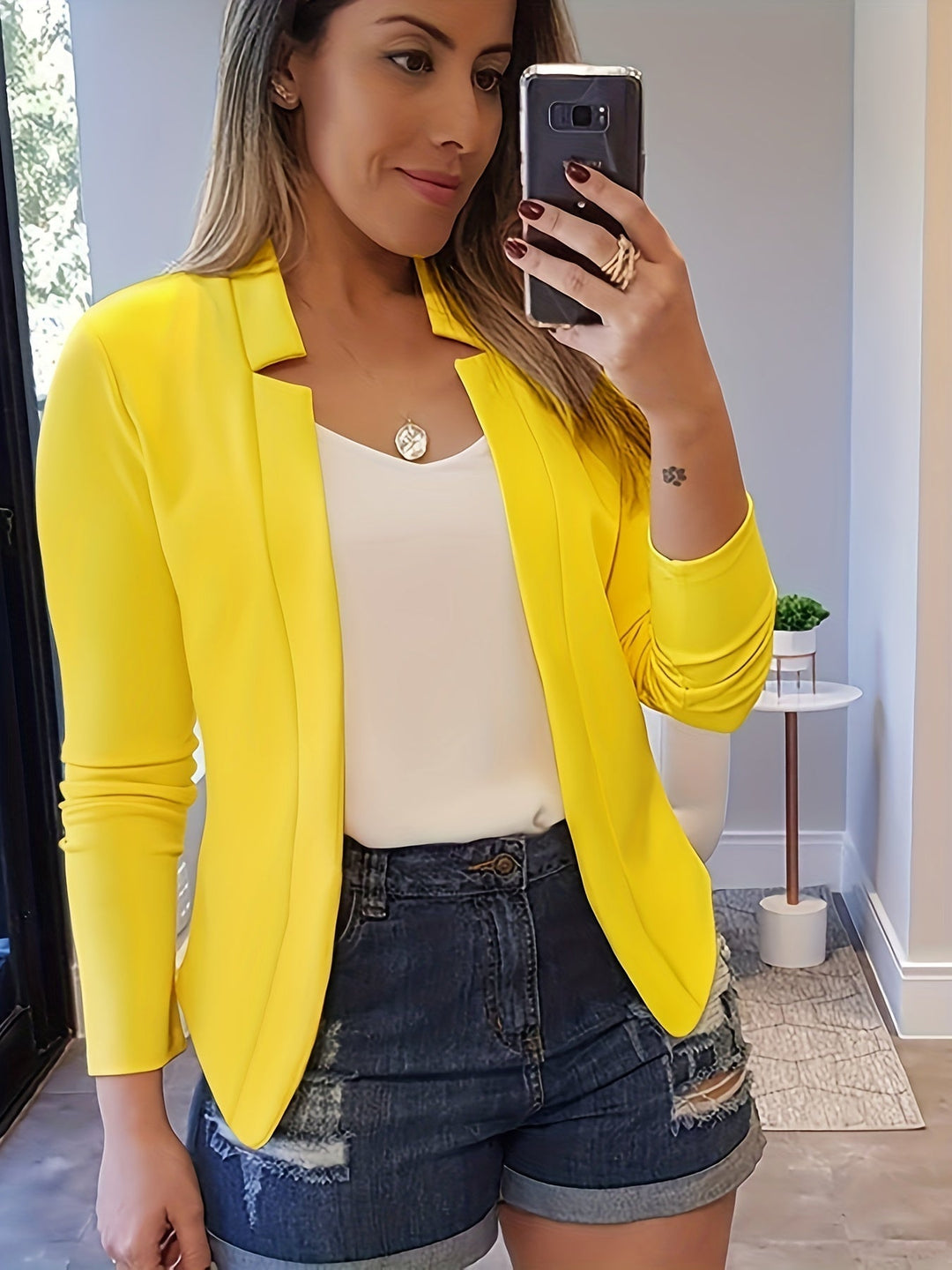 Open Front Tailored Jacket for Women