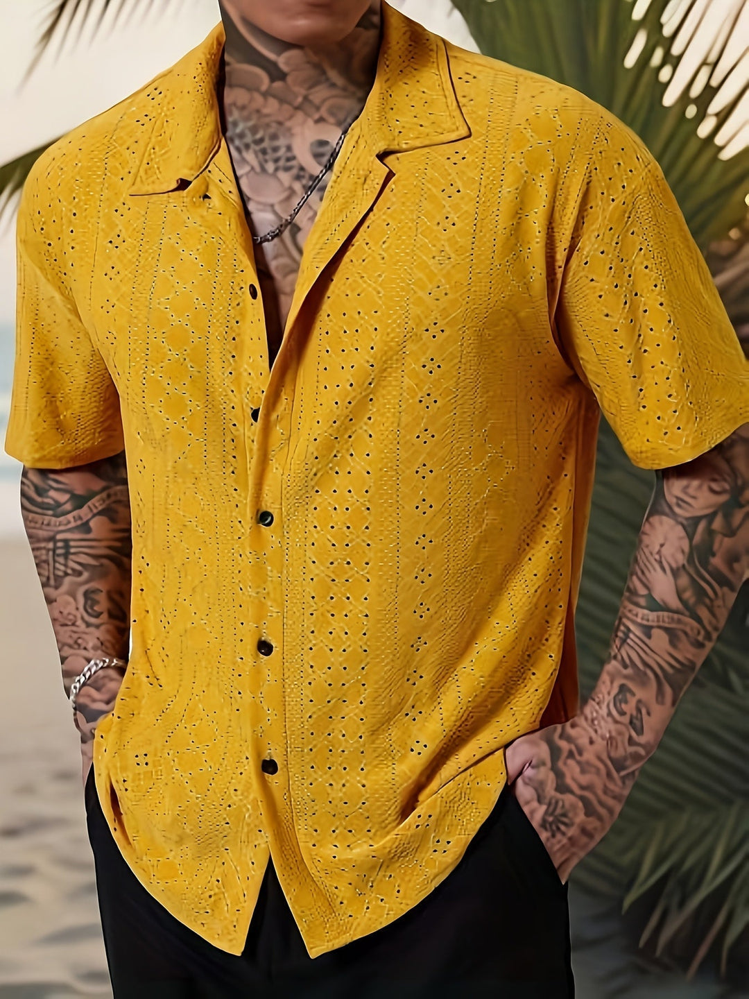 Textured Resort Shirt for Men