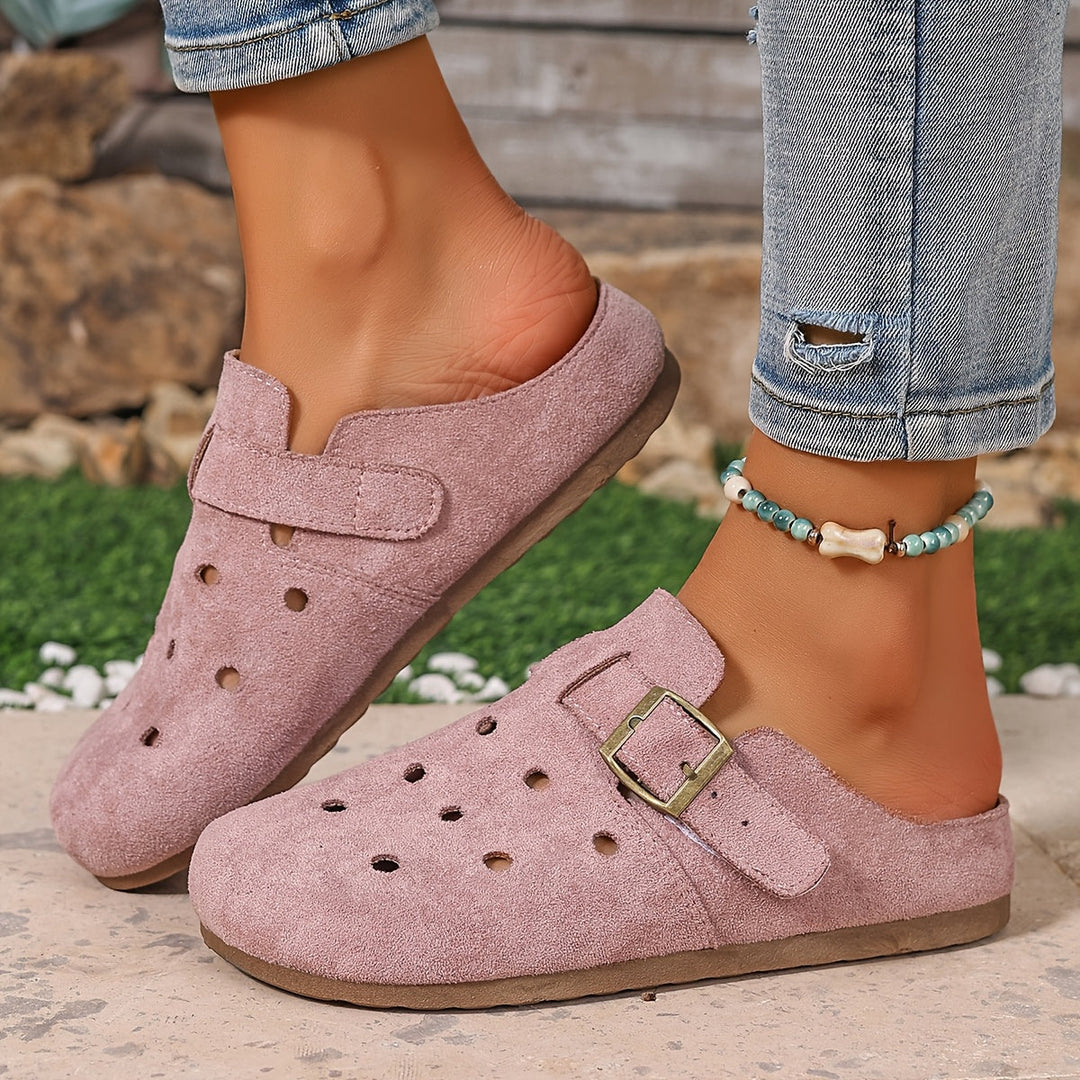 Buckle-Detail Slip-On Clogs for Women