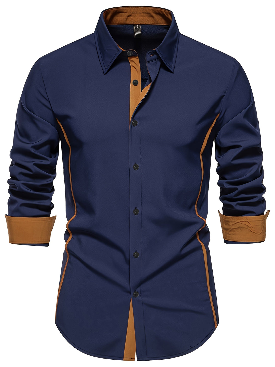Contrast-Trim Slim Shirt for Men, Plus Size