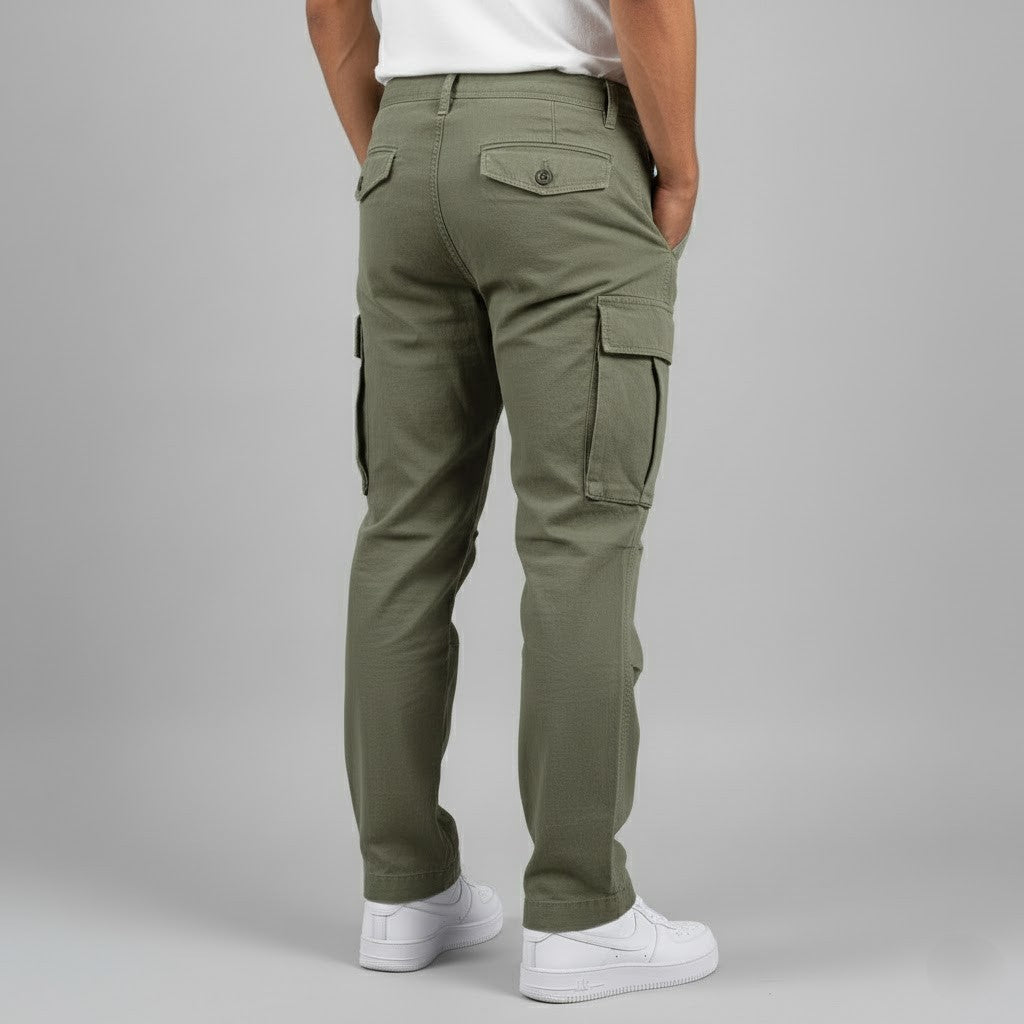 Relaxed Fit Cargo Pants with Side Pockets for Men, Plus Size