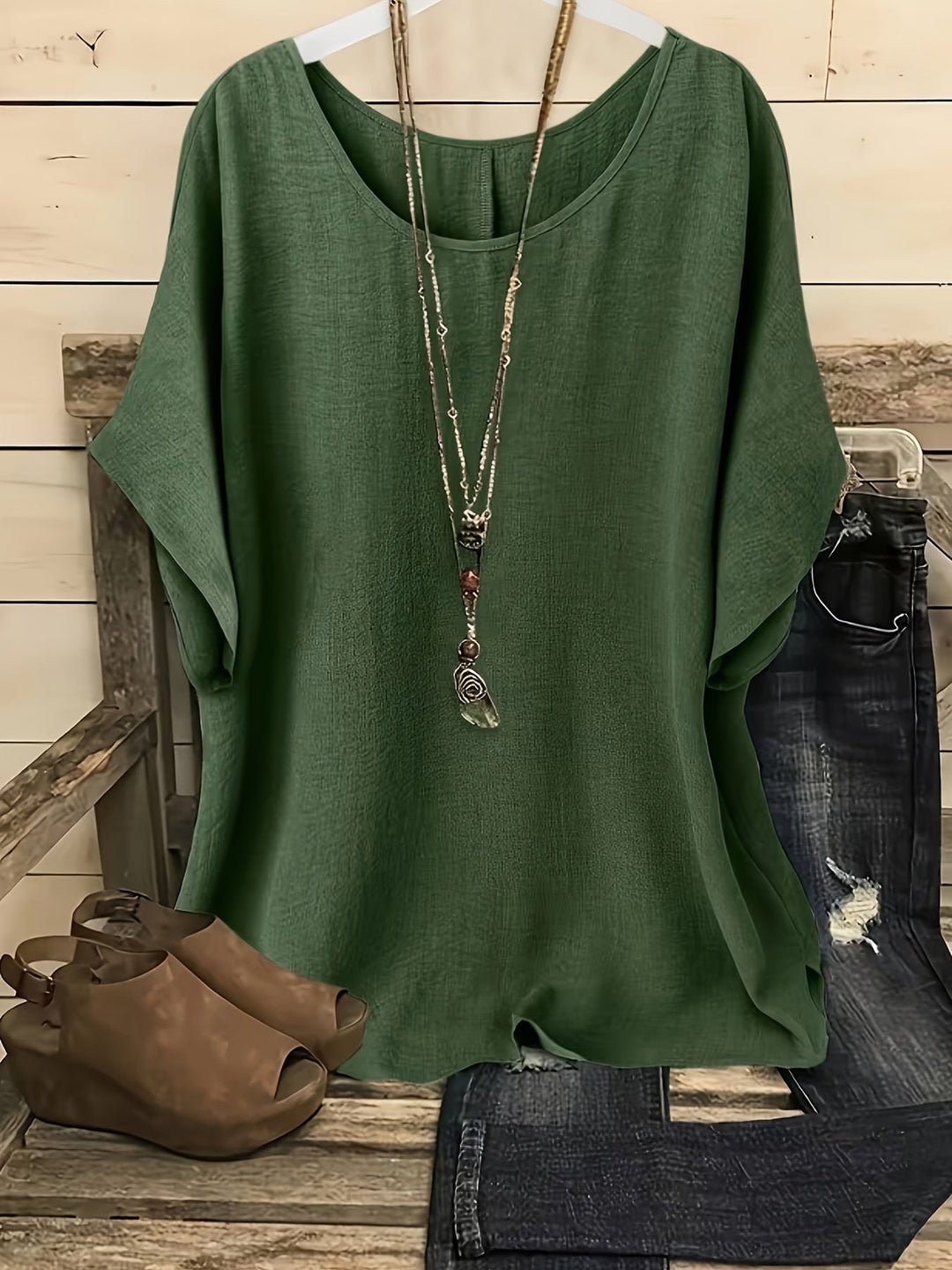 Women's Flowy Batwing Blouse