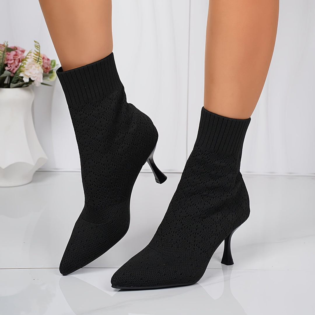 Pointed Sock-Style Ankle Boots for Women