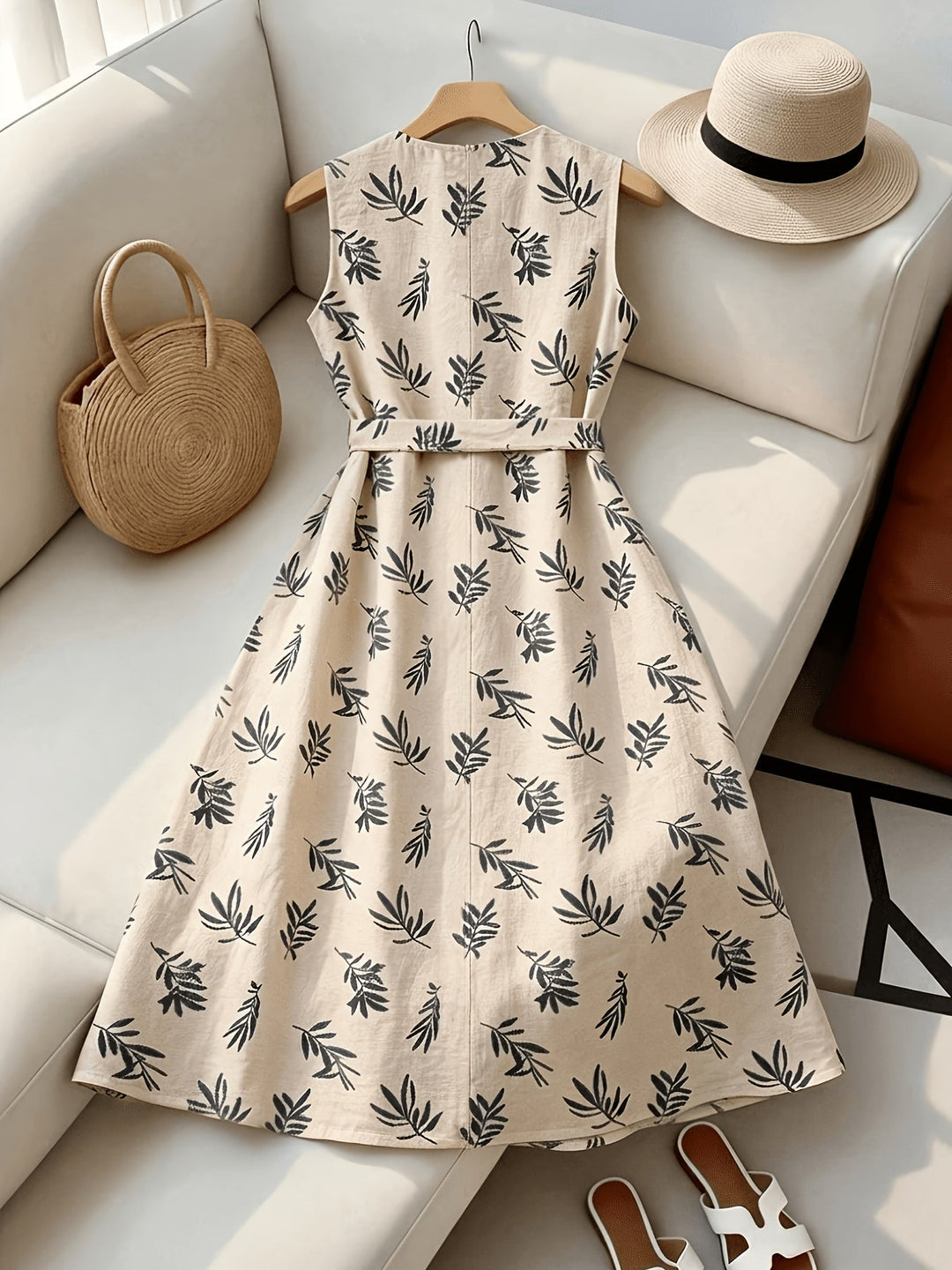 Belted Sleeveless Midi Dress for Women