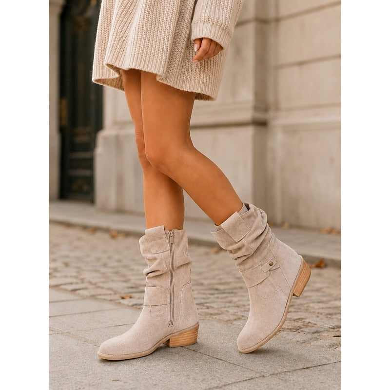 Women's Slouchy Buckle Ankle Boots