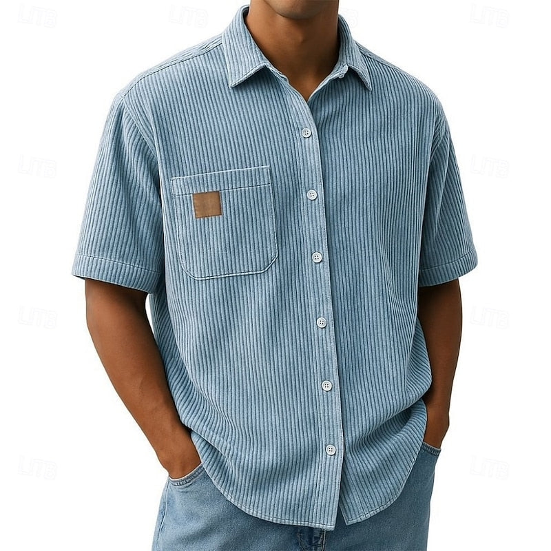 Short Sleeve Shirt for Men, Textured Style