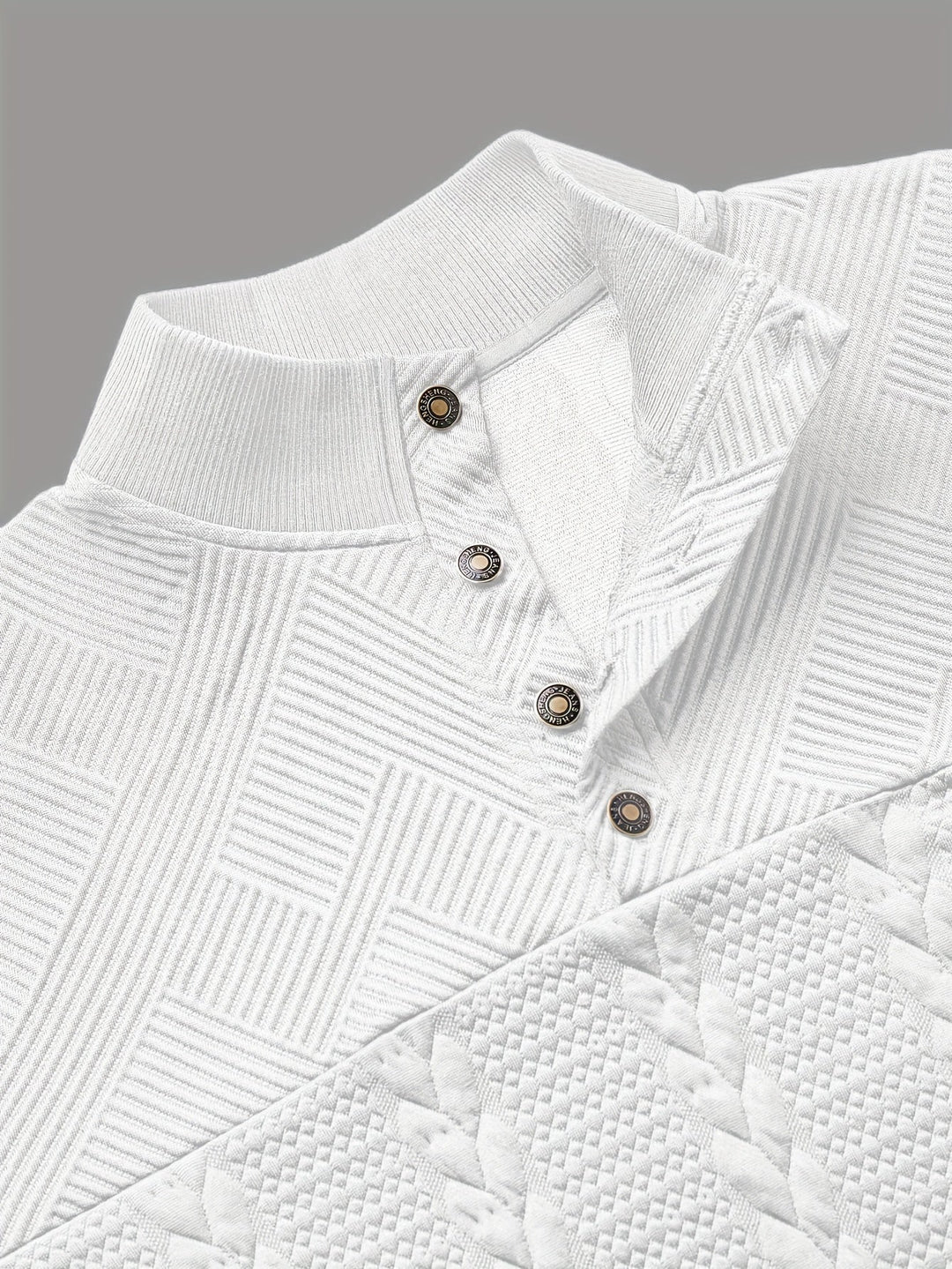 Textured Stand-Collar Pullover for Men