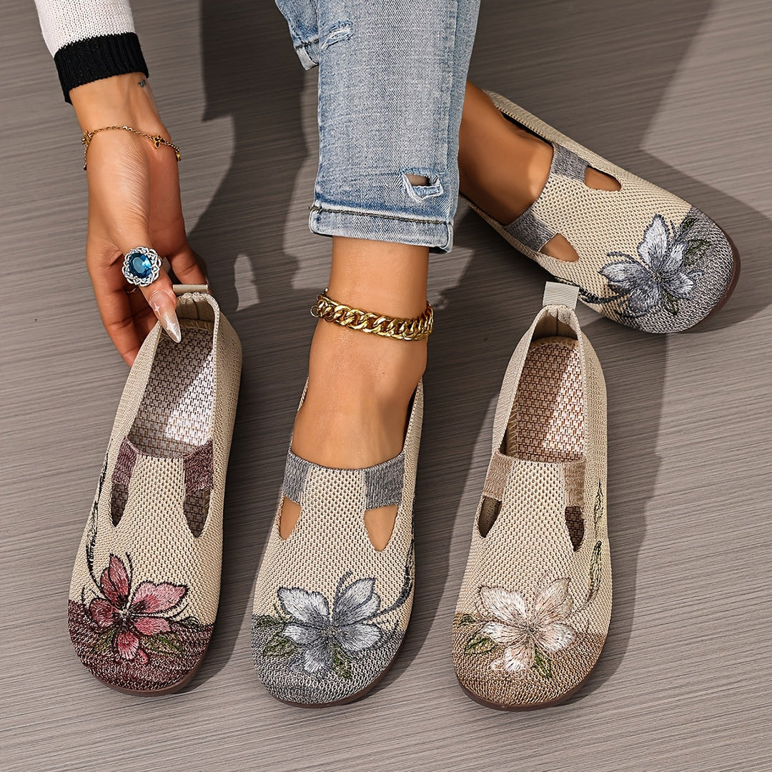 Embroidered Slip-On Flats for Women