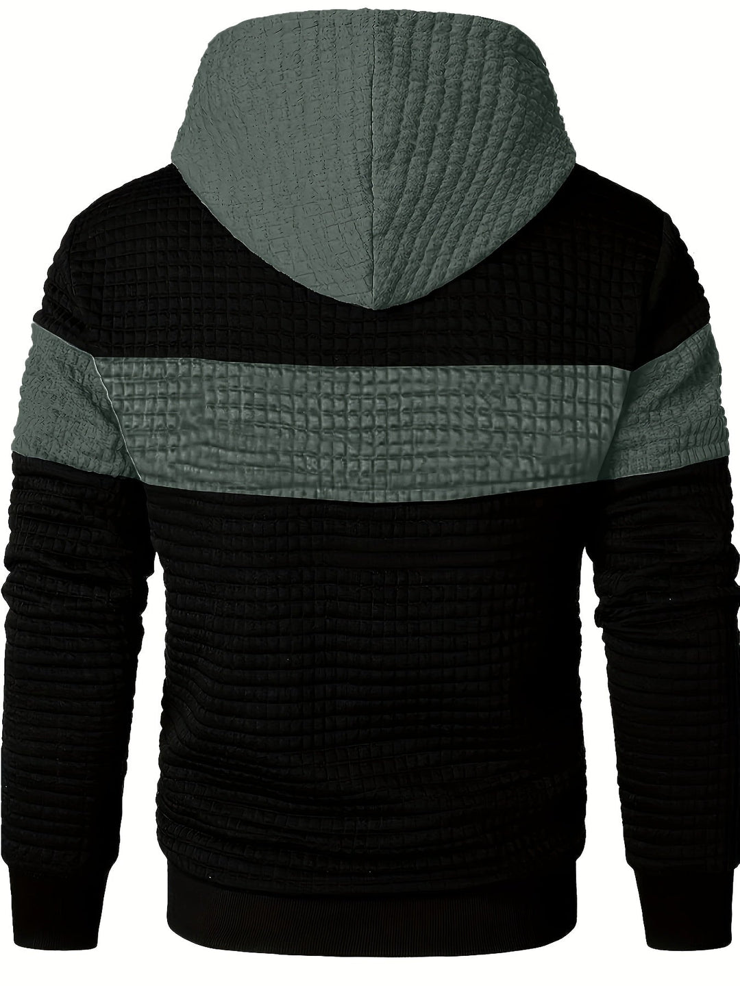 Colour-Block Hoodie for Men, Textured Style