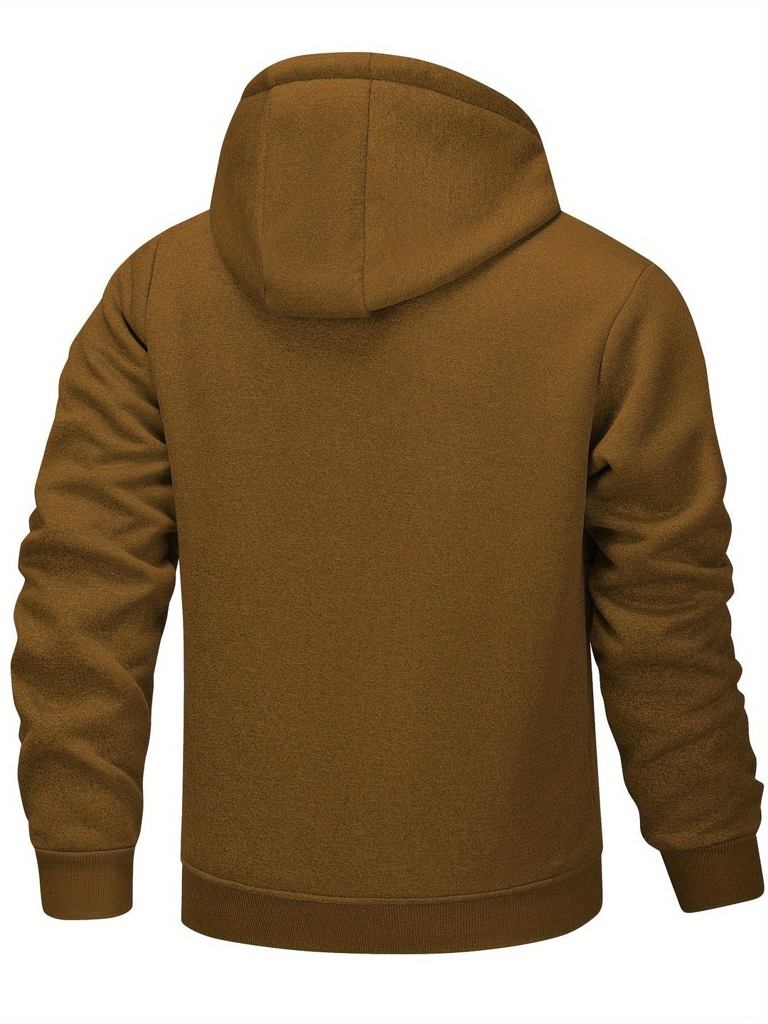 Cozy Hooded Zip-Up Jacket for Men, Plus Size