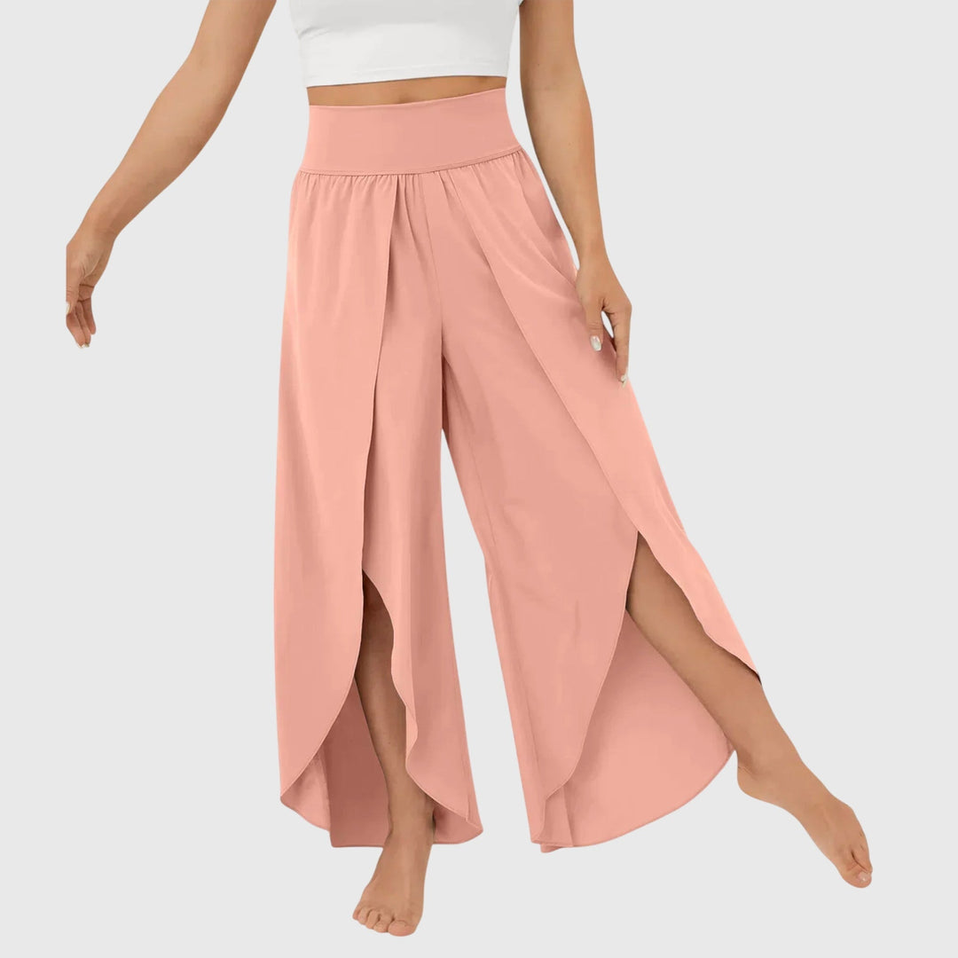Flowing Wide-Leg Split Pants for Women