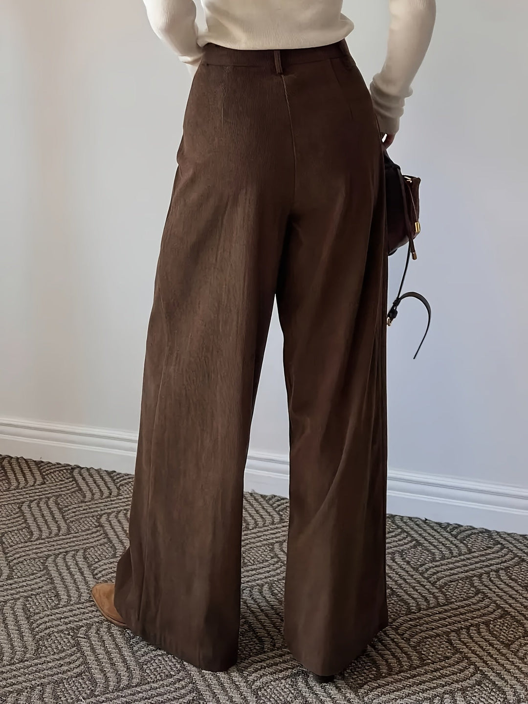 Pleated Wide-Leg Trousers for Women