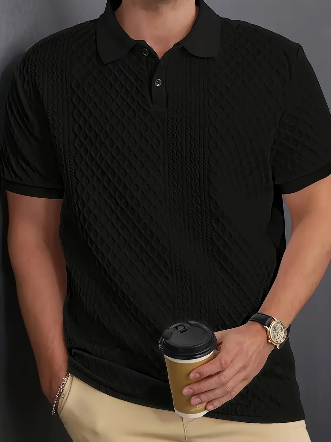 Textured Polo, Men's Refined Fit
