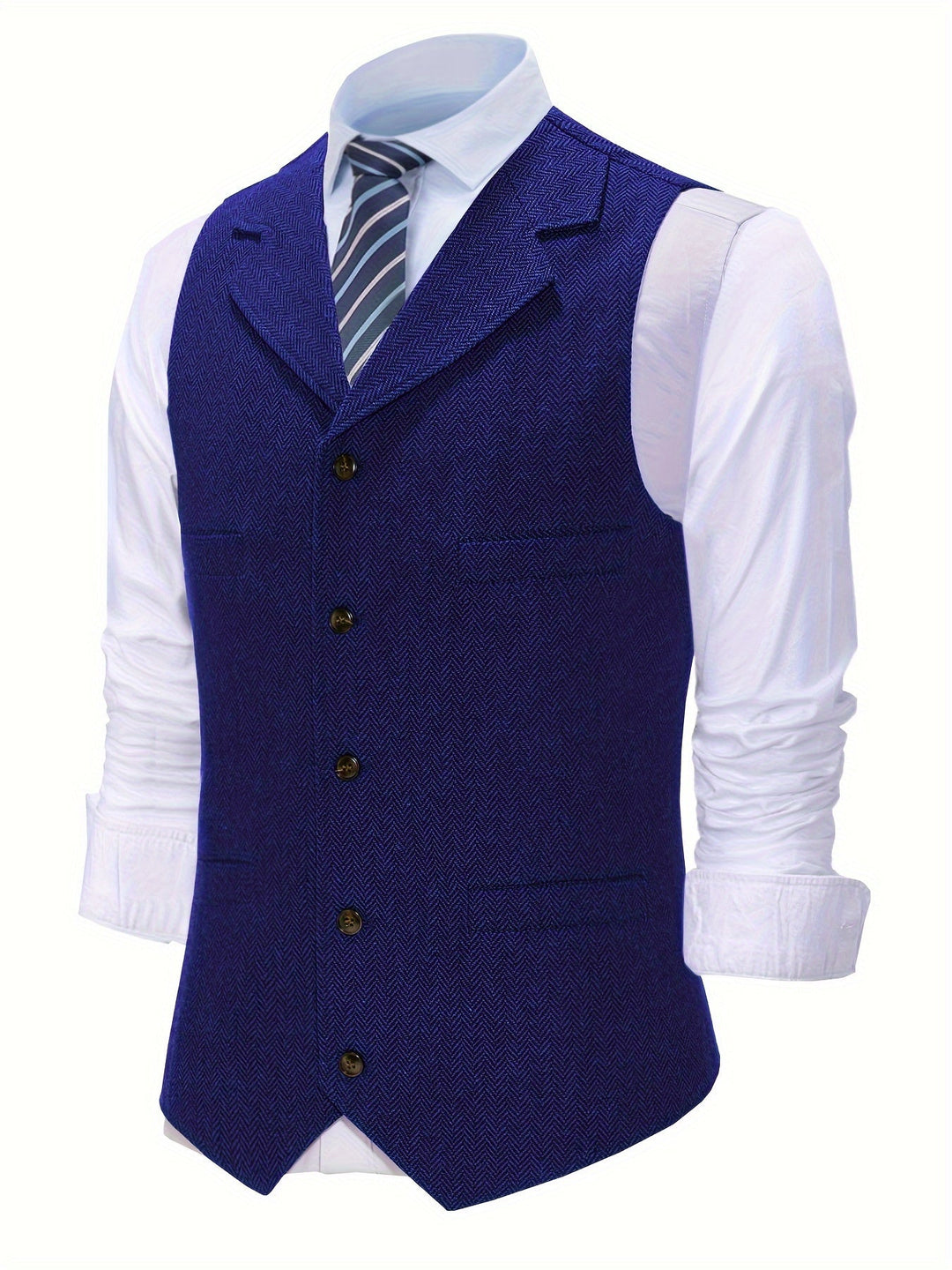 Refined Herringbone Waistcoat for Men
