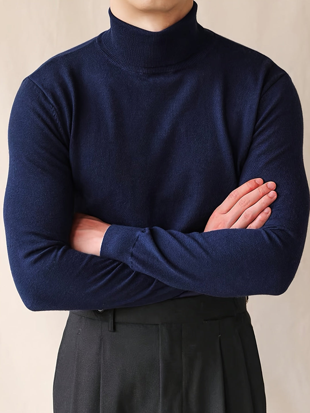 High-Neck Turtleneck for Men, Refined Style