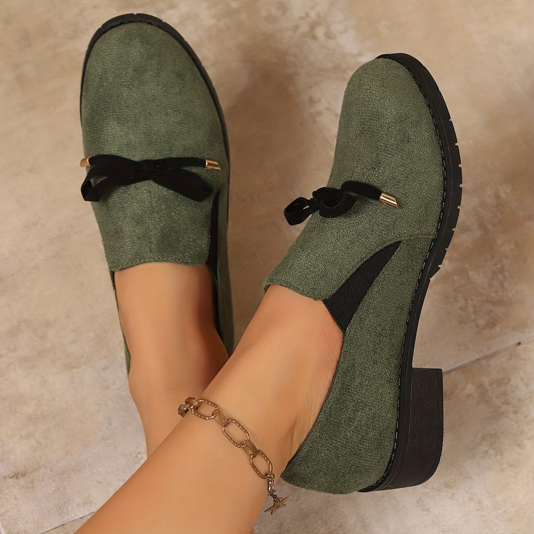 Bow-Detail Slip-On Loafers for Women