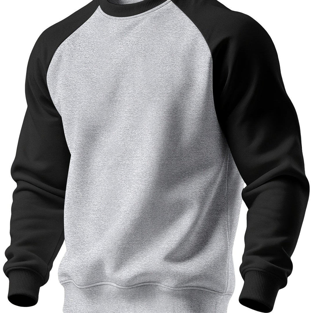 Classic Raglan Crew Neck Sweatshirt for Men