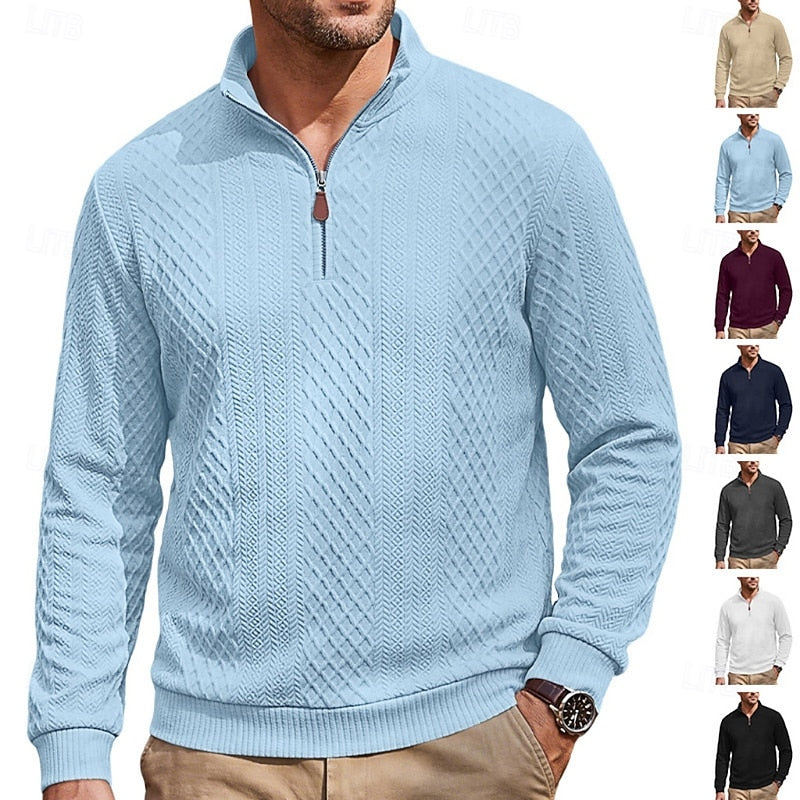 Men's Textured Quarter-Zip Pullover