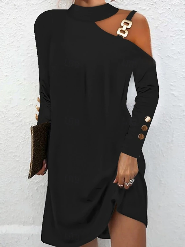 Cold-Shoulder Dress for Women, Elegant Style