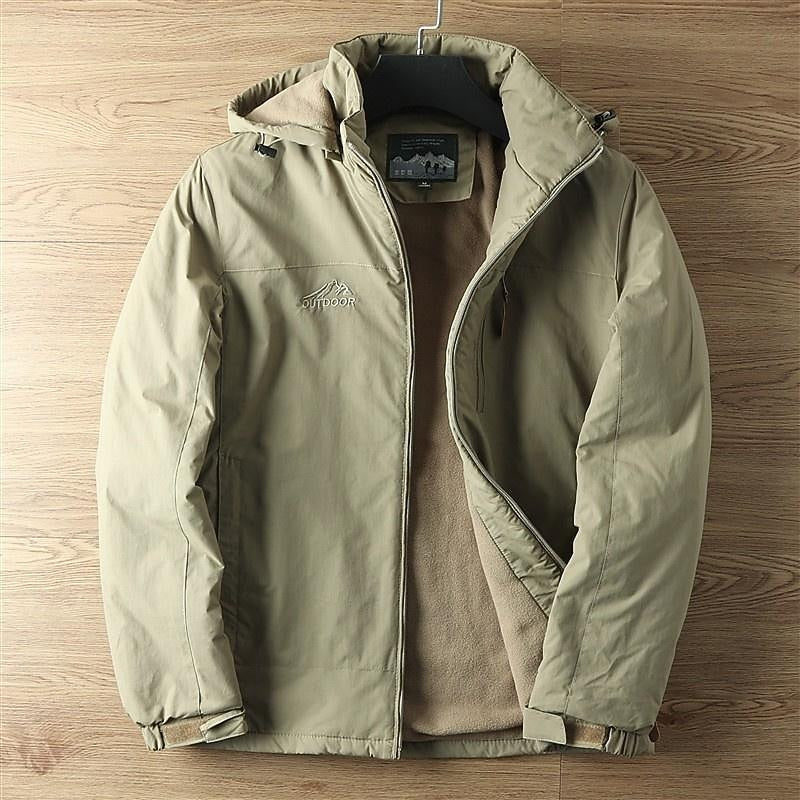 All-Season Hooded Outdoor Jacket for Men, Plus Size