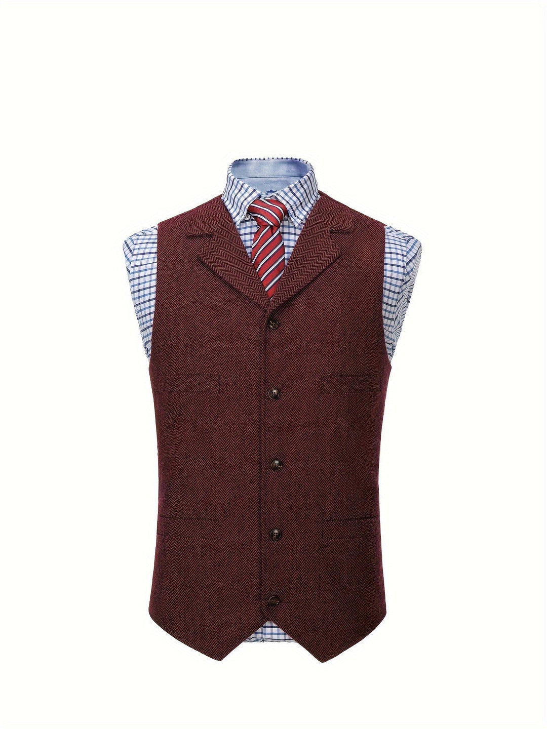 Heritage Herringbone Vest for Men, Plus Size