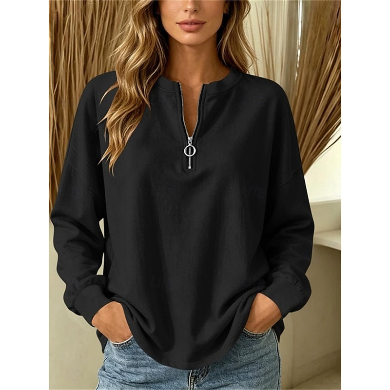 Quarter-Zip Top for Women, Relaxed Style