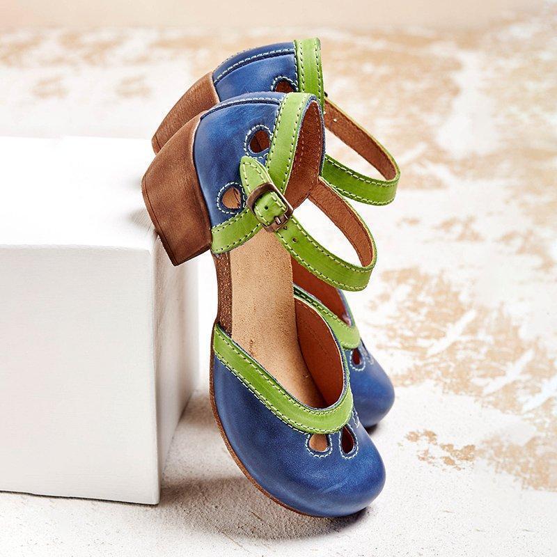 Comfort Low-Heel T-Strap Sandals for Women